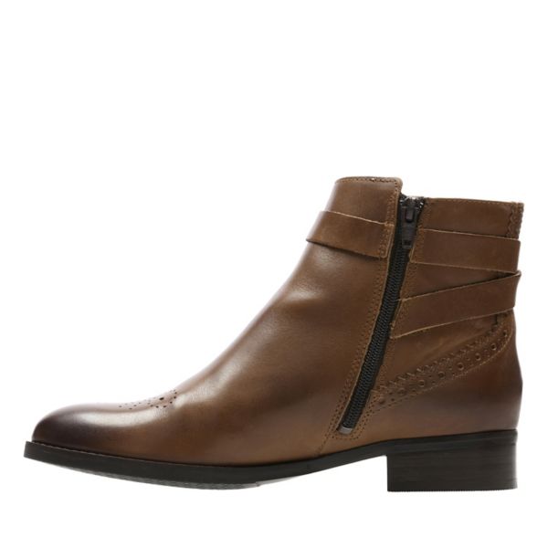 Clarks Womens Netley Olivia Ankle Boots Brown | UK-4017893